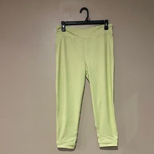 Tek Gear Womens Size XXL (18-20) Lime Cheetah Print Leggings Capri Workout Gym
